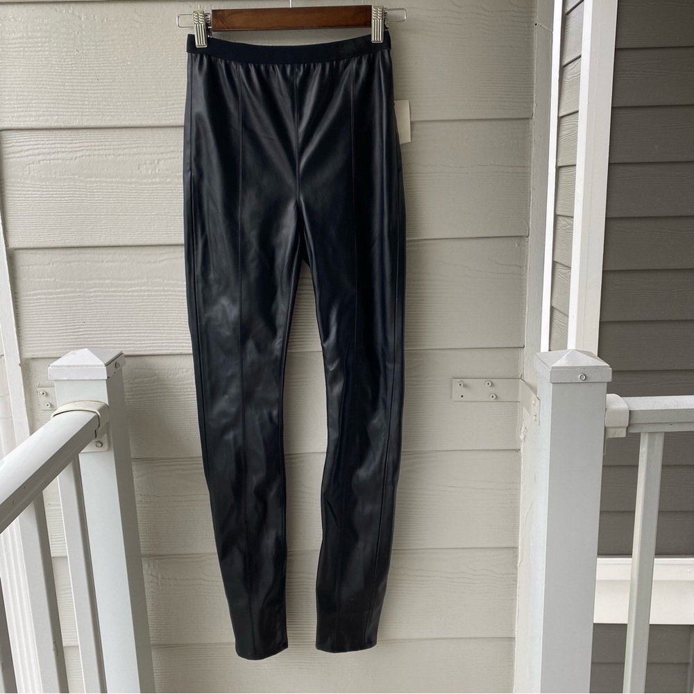 BLANK NYC Night Walks Black Vegan Leather Pull-On Leggings - Picture 2 of 10